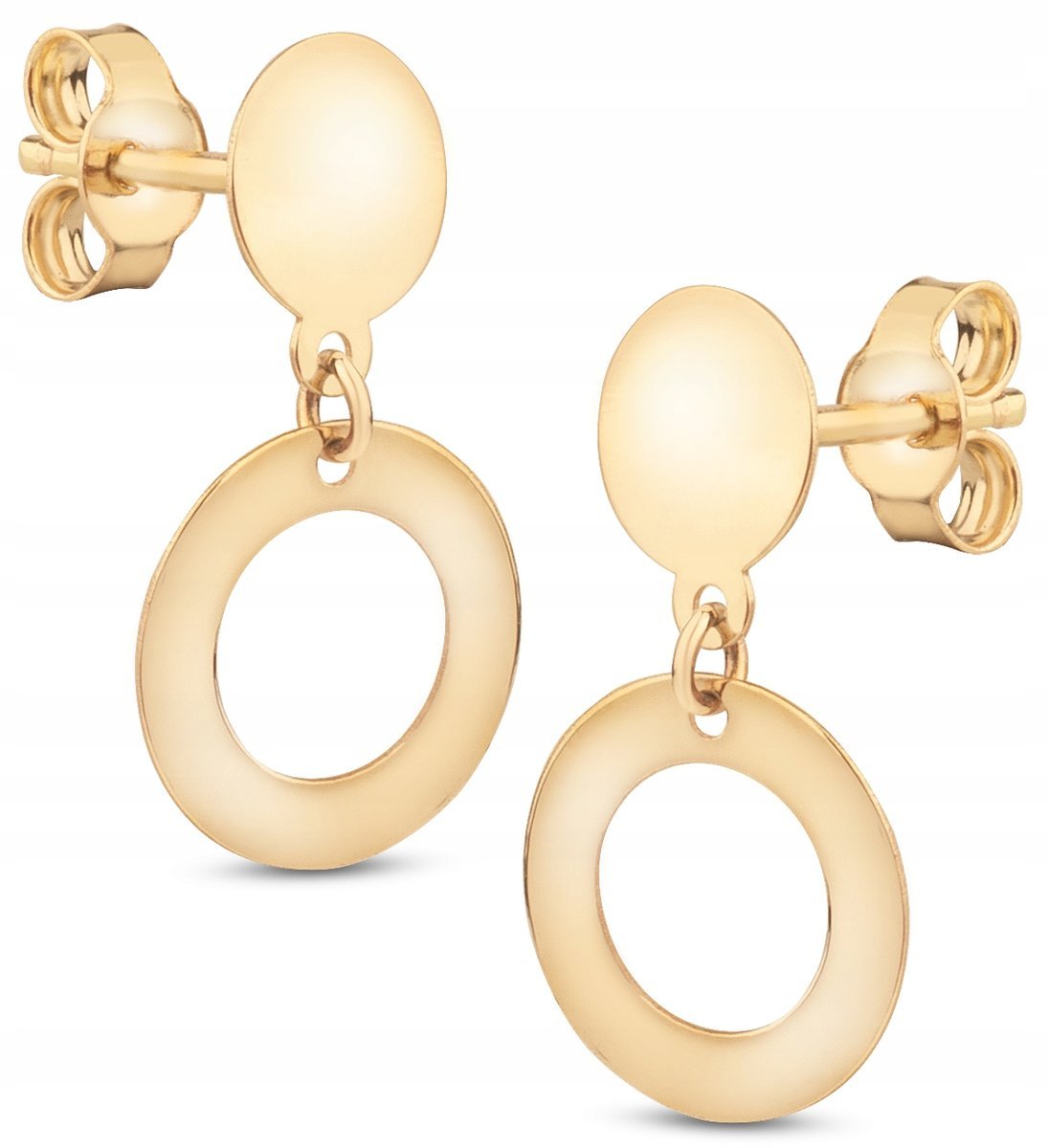 PIĘKNE ZŁOTE KOLCZYKI NA SZTYFT PODWÓJNE KÓŁECZKA DOPPIO 8KT 333