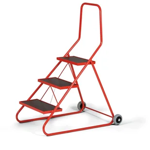 B2B Partner Przenośne schodki stalowe, 630 mm, 3 stopnie 1527 - Drabiny - miniaturka - grafika 1