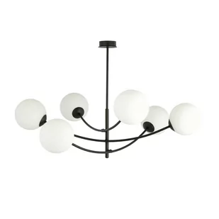 Emibig HUNTER 6 BLACK/OPAL1102/6 lampa sufitowa żyrandol nowoczesny 1102/6 - Lampy sufitowe - miniaturka - grafika 2