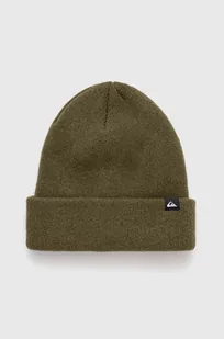 Quiksilver czapka wełniana kolor zielony z grubej dzianiny wełniana - Czapki męskie - miniaturka - grafika 1