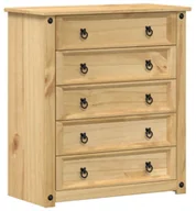 Komody - Klasyczna drewniana komoda z 5 szufladami - Foster 6X - miniaturka - grafika 1