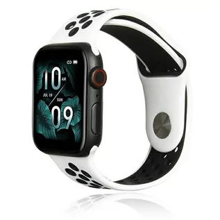 Paski - Beline pasek Apple Watch Sport Silicone 42/44/45/49mm biało-czarny white/black - grafika 1