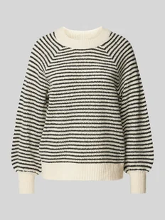 Sweter z dzianiny z okrągłym dekoltem model ‘SOFINA’ - Swetry damskie - miniaturka - grafika 1