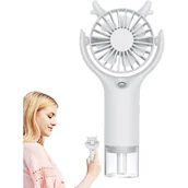 Wentylatory - Akumulatorowy wentylator mgiełkowy z 3 regulowanymi poziomami chłodzenia i zasilaniem USB do domu, na kemping i na zewnątrz, biały - miniaturka - grafika 1