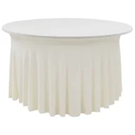 Obrusy i serwetki - vidaXL Elastyczne obrusy z falbaną, 2 szt., 150 x 74 cm, kremowe - miniaturka - grafika 1