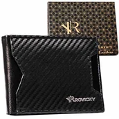 Portfele - Mały portfel męski ze skóry naturalnej Carbon ROVICKY, 8 x 10,5 x 2 cm - miniaturka - grafika 1