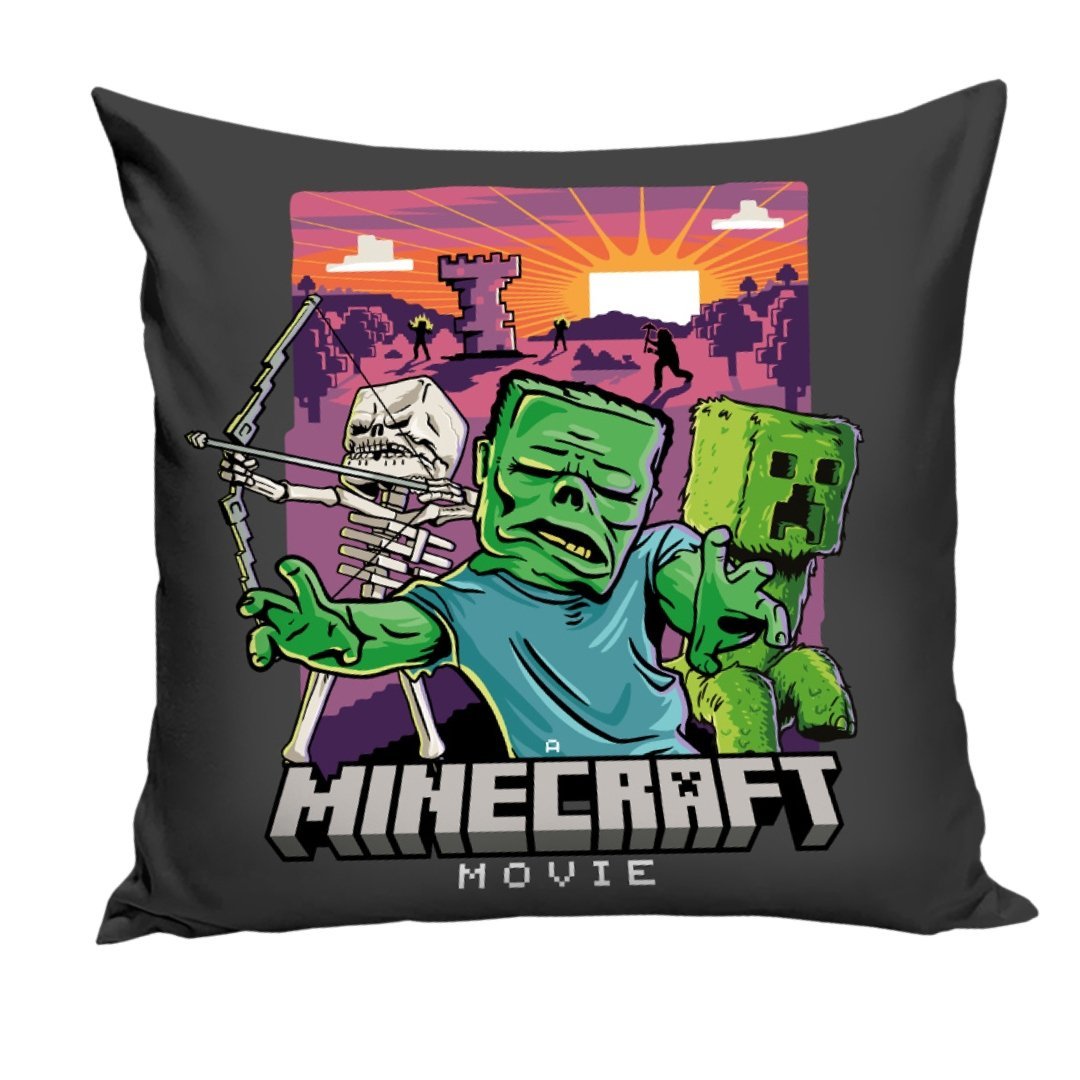 Poszewka Minecraft Movie Czarna Creeper Szkielet Dekoracyjna Gaming