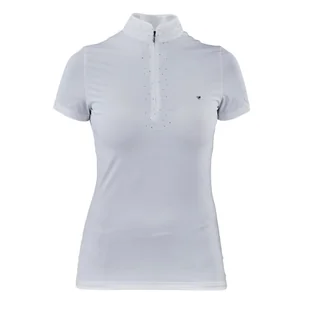 Koszulka SHIRES Aubrion Show Shirt biała, rozmiar: M - Koszulki jeździeckie - miniaturka - grafika 1