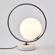 Lampy stojące - mcodo MCODO Stylowa lampa stołowa Bella czarny chrom z marmurową podstawą w stylu glamour T83022-black - miniaturka - grafika 1