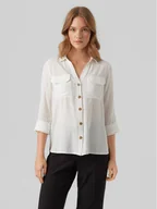 Koszule damskie - Vero Moda Koszula Bumpy 10275283 Biały Regular Fit - miniaturka - grafika 1