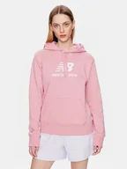 Bluzy damskie - New Balance Bluza WT31533 Różowy Relaxed Fit - miniaturka - grafika 1