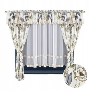 FIRANA GOTOWA WOAL 400x160 FIRANA KOLOROWA ZASŁONA NA POJEDYNCZY KARNISZ - Firany - miniaturka - grafika 1