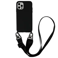 Akcesoria do słuchawek - Etui D-Pro Crossbody XL obudowa pasek smycz zawieszka na ramię szyję iPhone 16 Plus (Czarny) - miniaturka - grafika 1