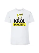Koszulki męskie - Męska koszulka z nadrukiem - król parkietu biały S - miniaturka - grafika 1