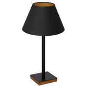 Lampy stojące - Luminex Table lamps 3760 Lampa stołowa lampka 1x60W E27 czarny/naturalny/złoty - miniaturka - grafika 1