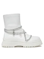 Botki damskie - DeeZee Botki WS5271-01 Biały - miniaturka - grafika 1