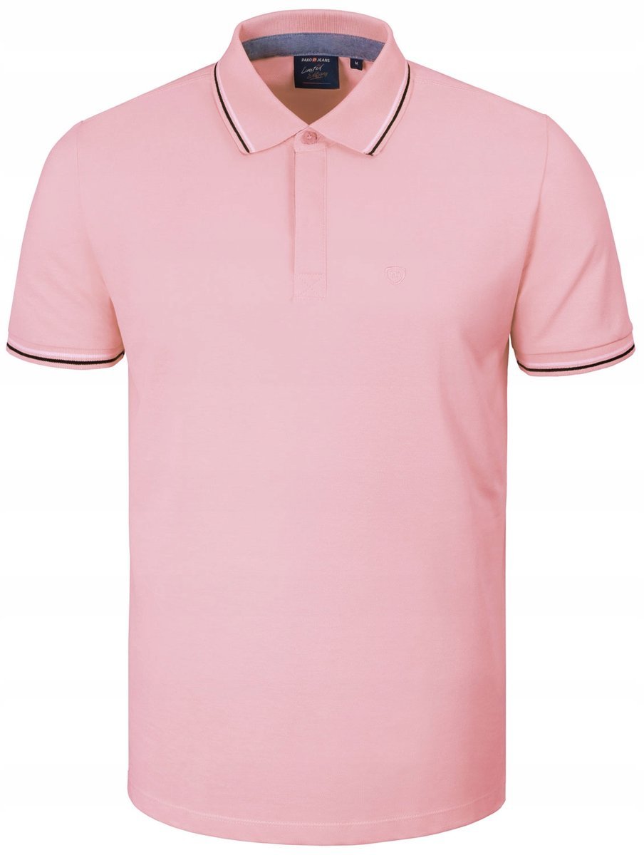 POLO Koszulka Męska RÓŻOWA Bawełniana COPPER Elegancka 2XL Pako Jeans