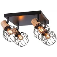 Lampy sufitowe - Paulmann Lanka lampa podsufitowa 4x20W czarna/drewno 66769 - miniaturka - grafika 1
