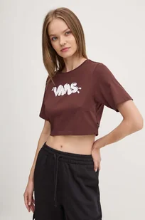 Vans t-shirt bawełniany damski kolor brązowy VN000HHU7YO1 - Koszulki sportowe damskie - miniaturka - grafika 1