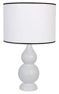Lampy stojące - Biała drewniana lampka stołowa skandynawska - 14X S223 Nessia - miniaturka - grafika 1