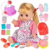 Lalki dla dziewczynek - Lalka Bobas Duża Z Akcesoriami Kinderplay Mimi 30Cm Zestaw Do Karmienia - miniaturka - grafika 1