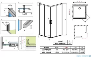 Radaway Idea White Kdd kabina 80x120cm szkło przejrzyste 387061-04-01L/387064-04-01R - Kabiny prysznicowe Radaway Idea White Kdd kabina 80x120cm szkło przejrzyste 387061-04-01L/387064-04-01R - Kabiny prysznicowe - miniaturka - grafika 2