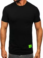 Koszulki męskie - Czarny t-shirt męski z nadrukiem Denley MT3046 - miniaturka - grafika 1