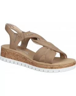 SANDAŁY RIEKER - 910250-08 BEŻ - Rieker - Sandały damskie - miniaturka - grafika 1