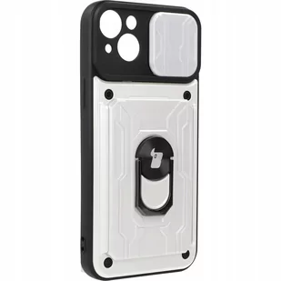 Bizon Etui Case CamShield Card Slot Ring do iPhone 14 Plus białe - Etui i futerały do telefonów - miniaturka - grafika 1