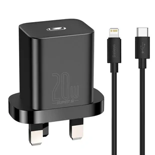Baseus Super Si 1C szybka ładowarka USB Typ C 20W Power Delivery + kabel USB Typ C - Lightning 1m (wtyczka UK) czarny (TZCCSUP-K01) hurtel-71980-0 - Ładowarki do telefonów - miniaturka - grafika 14