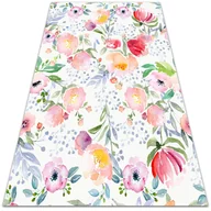 Dywany - Dywan winylowy do domu Akwarelowe kwiaty 150x225 cm - miniaturka - grafika 1