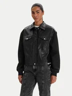 Kurtki damskie - Karl Lagerfeld Jeans Kurtka z imitacji skóry B1W15027 Czarny Regular Fit - miniaturka - grafika 1