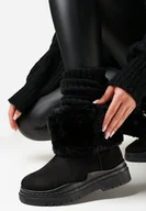 Śniegowce damskie - Czarne Śniegowce z Futerkiem Strollet - miniaturka - grafika 1