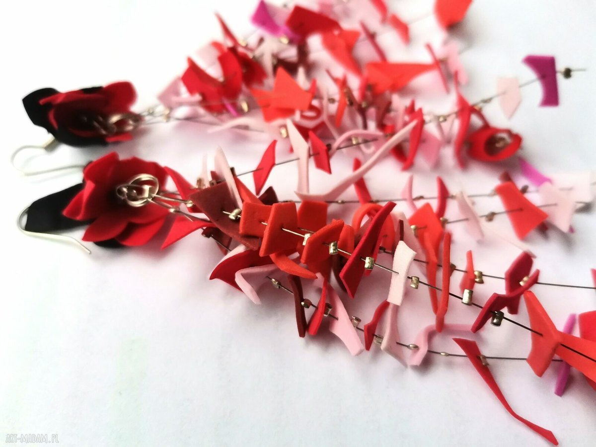 kolczyki kwiaty długie lekkie