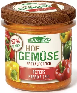 Allos (musy, miody, musli, batony, syropy z agawy PASTA WARZYWNA Z TRZEMA RODZAJAMI PAPRYKI BEZGLUTENOWA BIO 135 g - PK-AM-287767 - Pasty warzywne - miniaturka - grafika 1