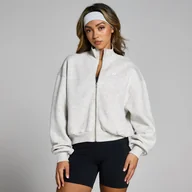 Kurtki damskie - Damska kurtka bomberka z zapięciem na suwak z kolekcji Basics MP – Grey Marl - XL - miniaturka - grafika 1