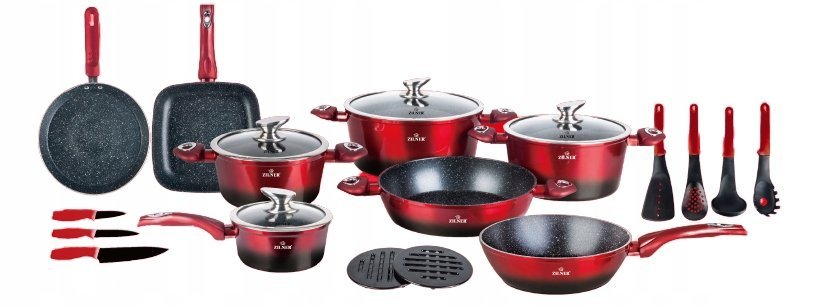 Zestaw garnków Zilner MARMUR aluminiowe 21 el.