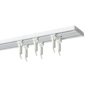 Karnisze - Szyna sufitowa DECASTYL z agrafkami podwójna 400 cm Biały - miniaturka - grafika 1