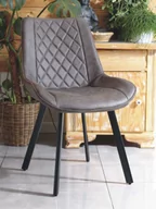 Krzesła - Eleganckie krzesło do jadalni cowboy vintage DORA szary brąz/czarne - miniaturka - grafika 1