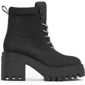 Botki damskie - Calvin Klein Jeans Skórzane botki na słupku - miniaturka - grafika 1