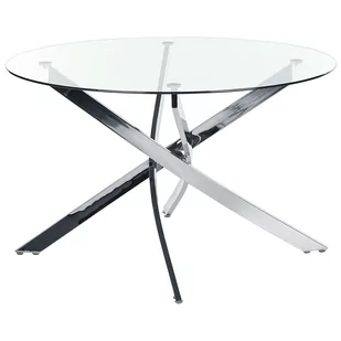 Stół do jadalni okrągły szklany ⌀ 120 cm srebrny MARAMO - Stoły - miniaturka - grafika 1