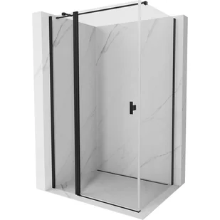 Mexen Mist T kabina prysznicowa uchylna 110 x 70 cm, transparent, czarna - 8A4T-110-070-70-00 - Kabiny prysznicowe - miniaturka - grafika 1