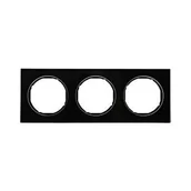 Klawisze i ramki - Berker Ramka potrójna potrójna R.3 - szkło czarne, element wewnętrzny czarny - miniaturka - grafika 1