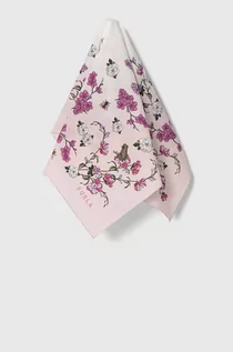 Apaszki i szaliki damskie - Furla apaszka bawełniana kolor różowy wzorzysta - grafika 1