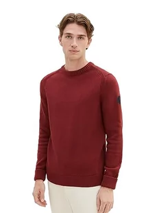 TOM TAILOR sweter męski, 32220 – Burned Bordeaux Red, XL - Swetry męskie - miniaturka - grafika 1