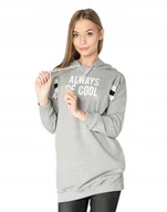 Bluzy damskie - Długa Bluza Damska z Kapturem Tunika 4561-4 r M - miniaturka - grafika 1