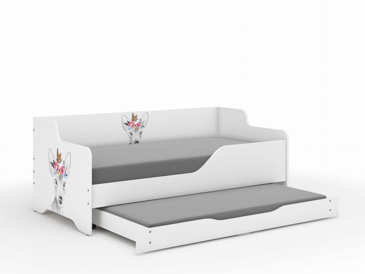 Łóżko dziecięce LILU 160x80 SARENKA Z MOTYLKIEM z funkcją spania