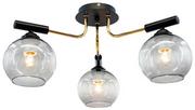 Lampy sufitowe - MLAMP LAMPA sufitowa ELM2207/3 BL TR MLAMP metalowa OPRAWA modernistyczna czarna złota ELM2207/3 BL TR - miniaturka - grafika 1