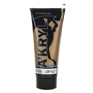 Farba metaliczna akrylowa Akryl 200 ml - złota ciemna - Farby i media malarskie - miniaturka - grafika 1