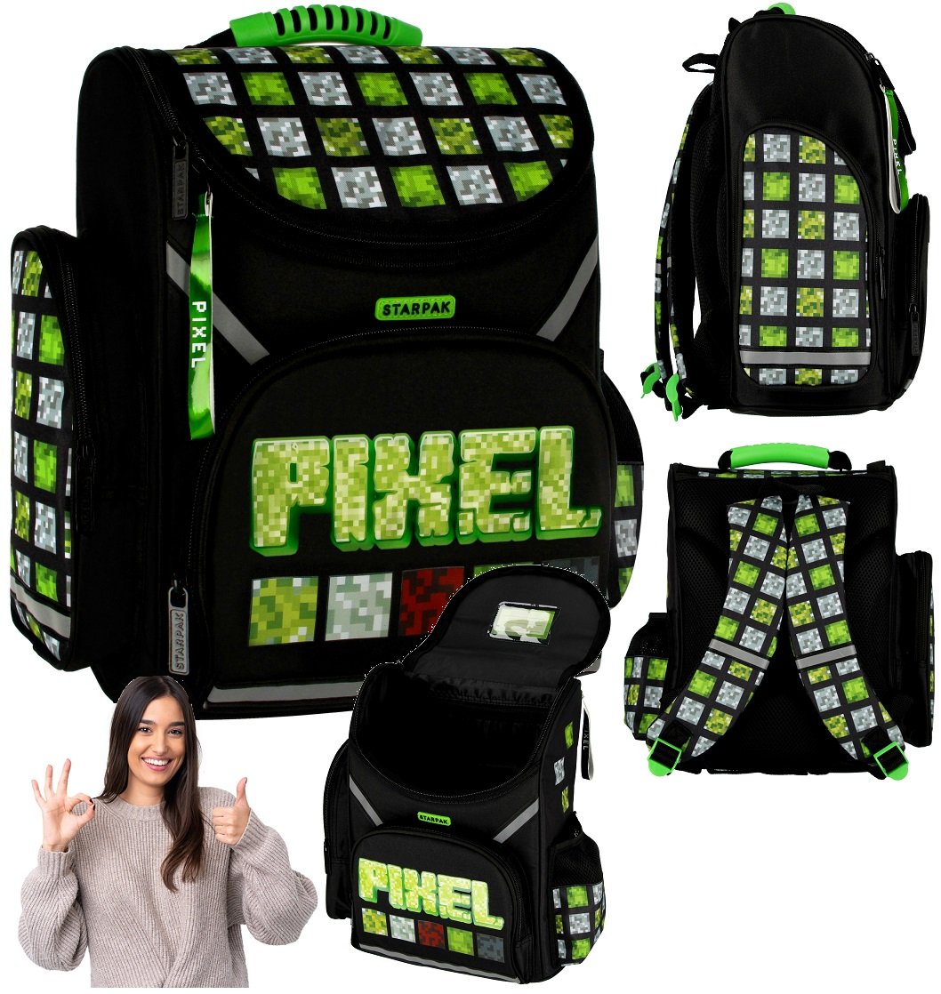 Plecak Szkolny Dla Chłopaka Starpack Pixel Minecraft Do Szkoły 18L Solidny